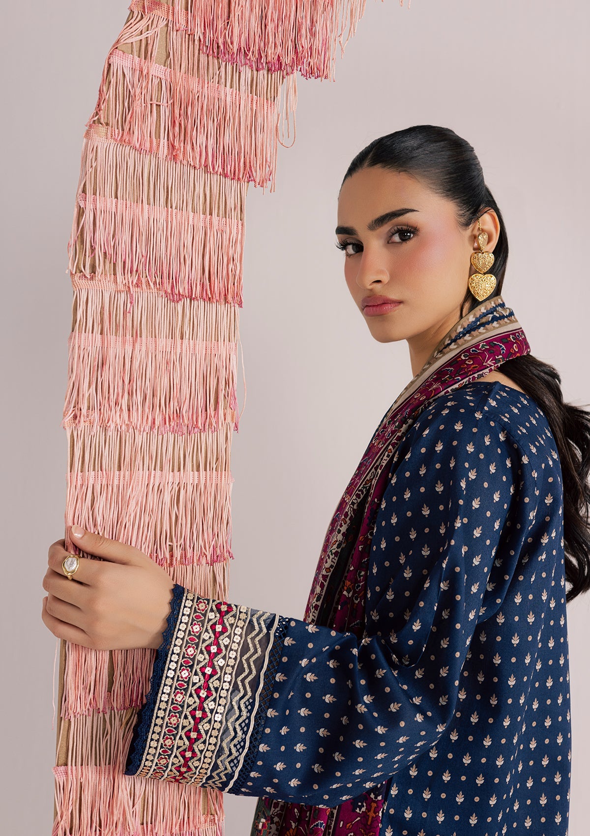 PRINTED EMBROIDERED LAWN BT006852-BLU