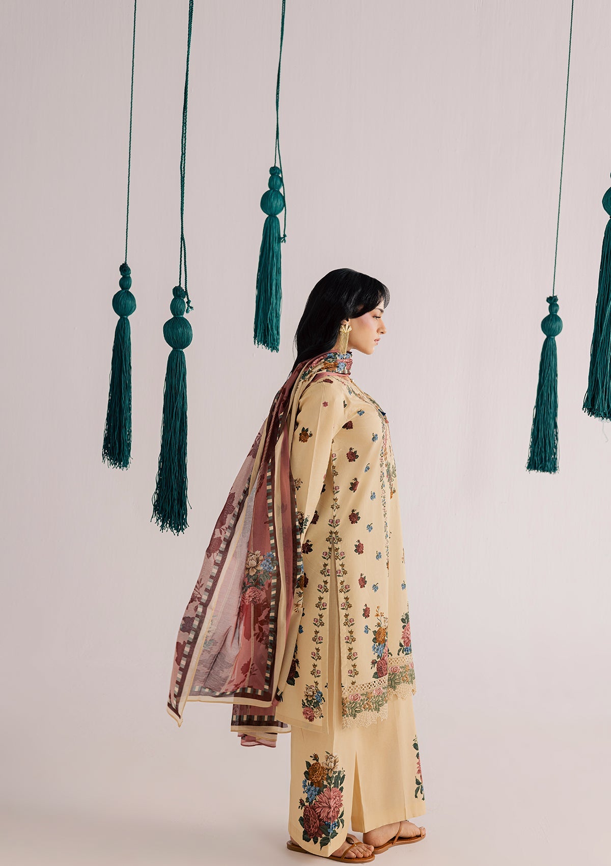 PRINTED EMBROIDERED LAWN BT006860-KHK