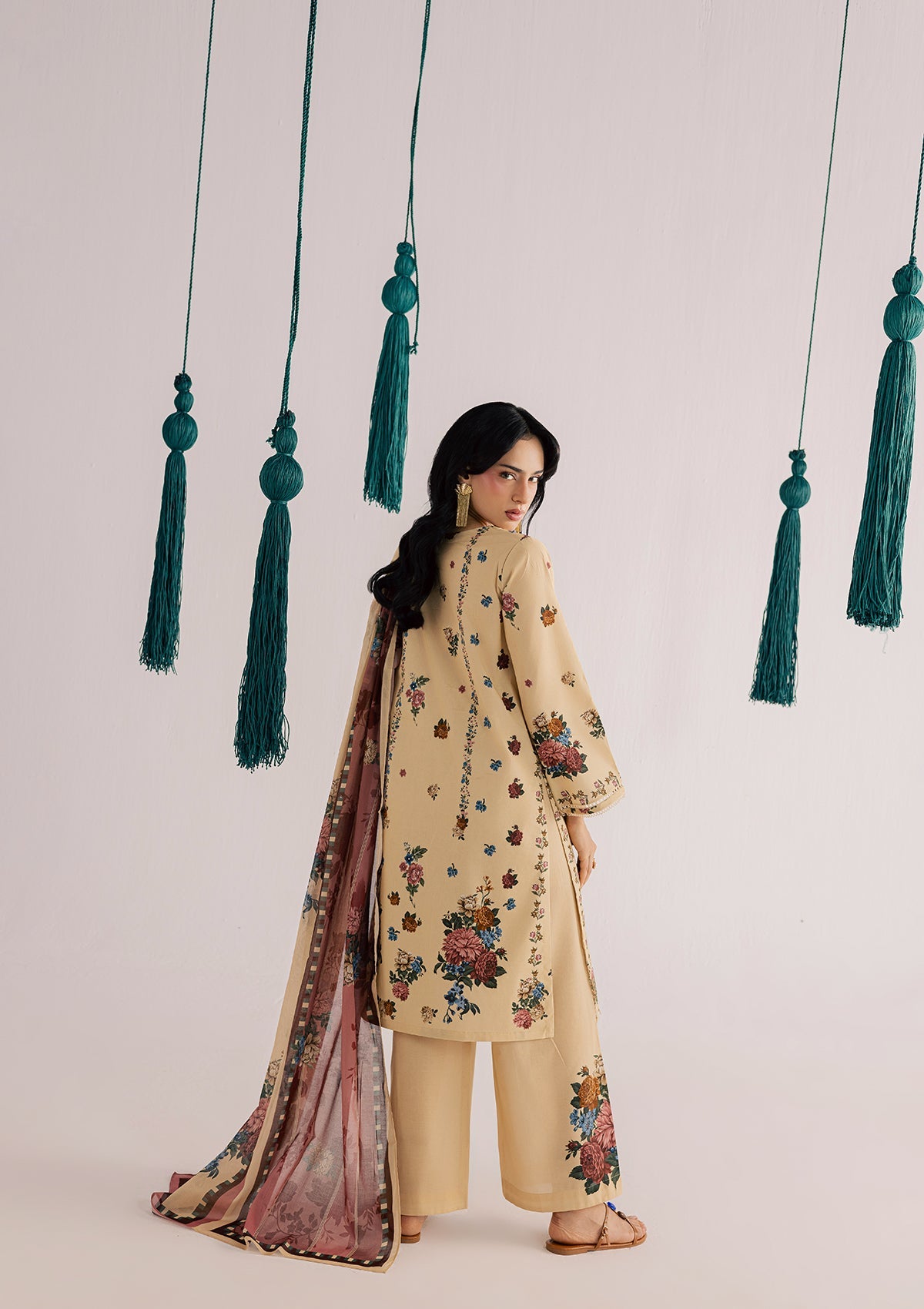 PRINTED EMBROIDERED LAWN BT006860-KHK