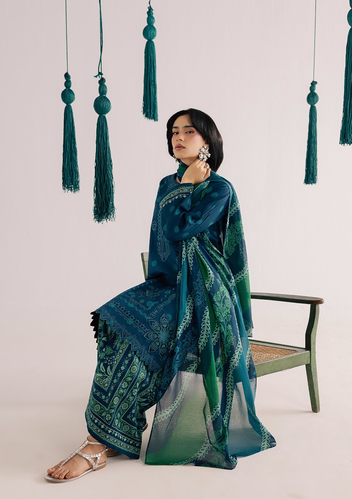PRINTED EMBROIDERED LAWN BT006860-BGN