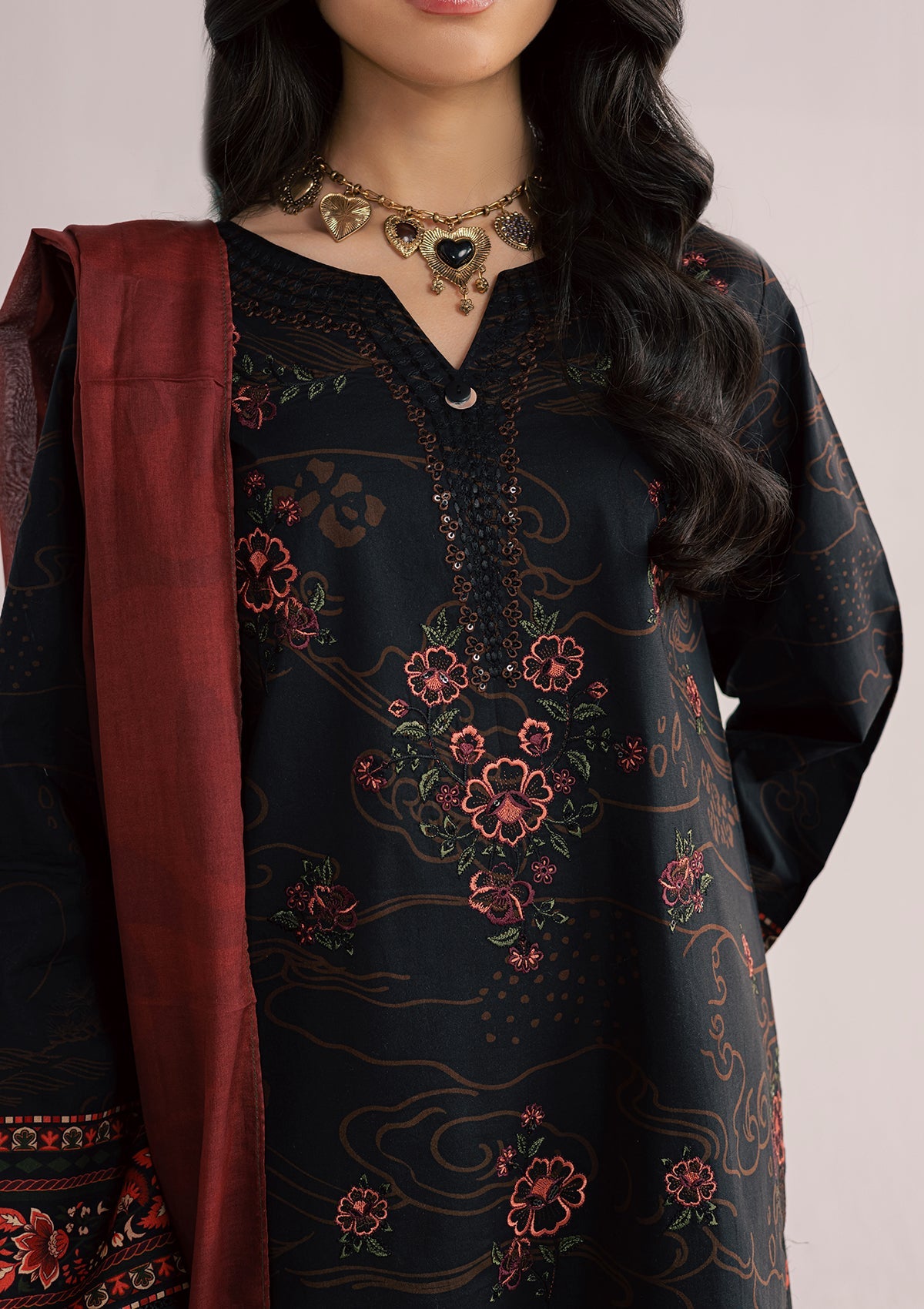 PRINTED EMBROIDERED LAWN BT006860-NBL