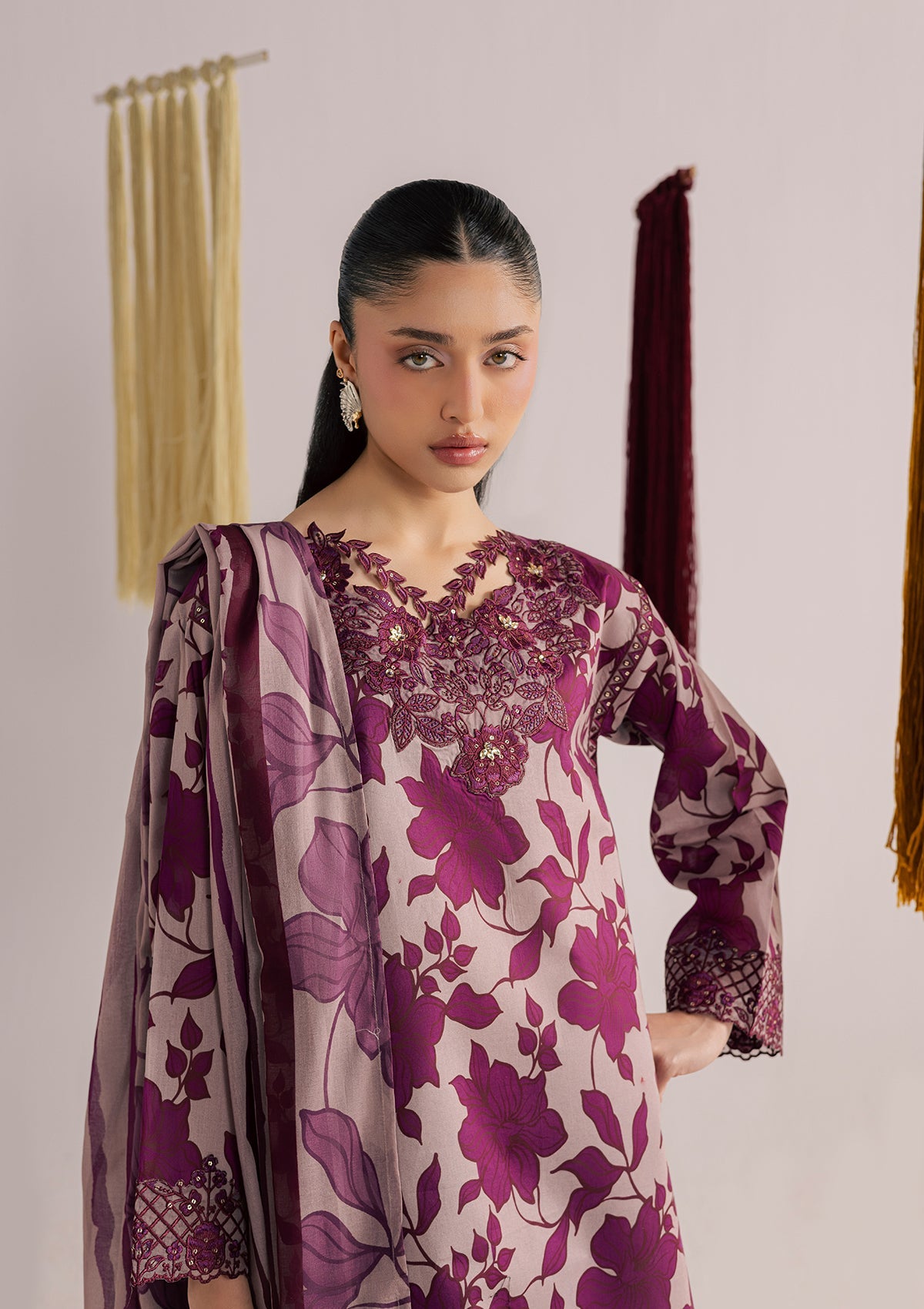 PRINTED EMBROIDERED LAWN BT006859-MGT