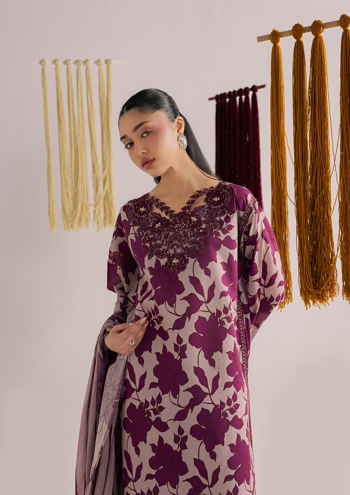 PRINTED EMBROIDERED LAWN BT006859-MGT