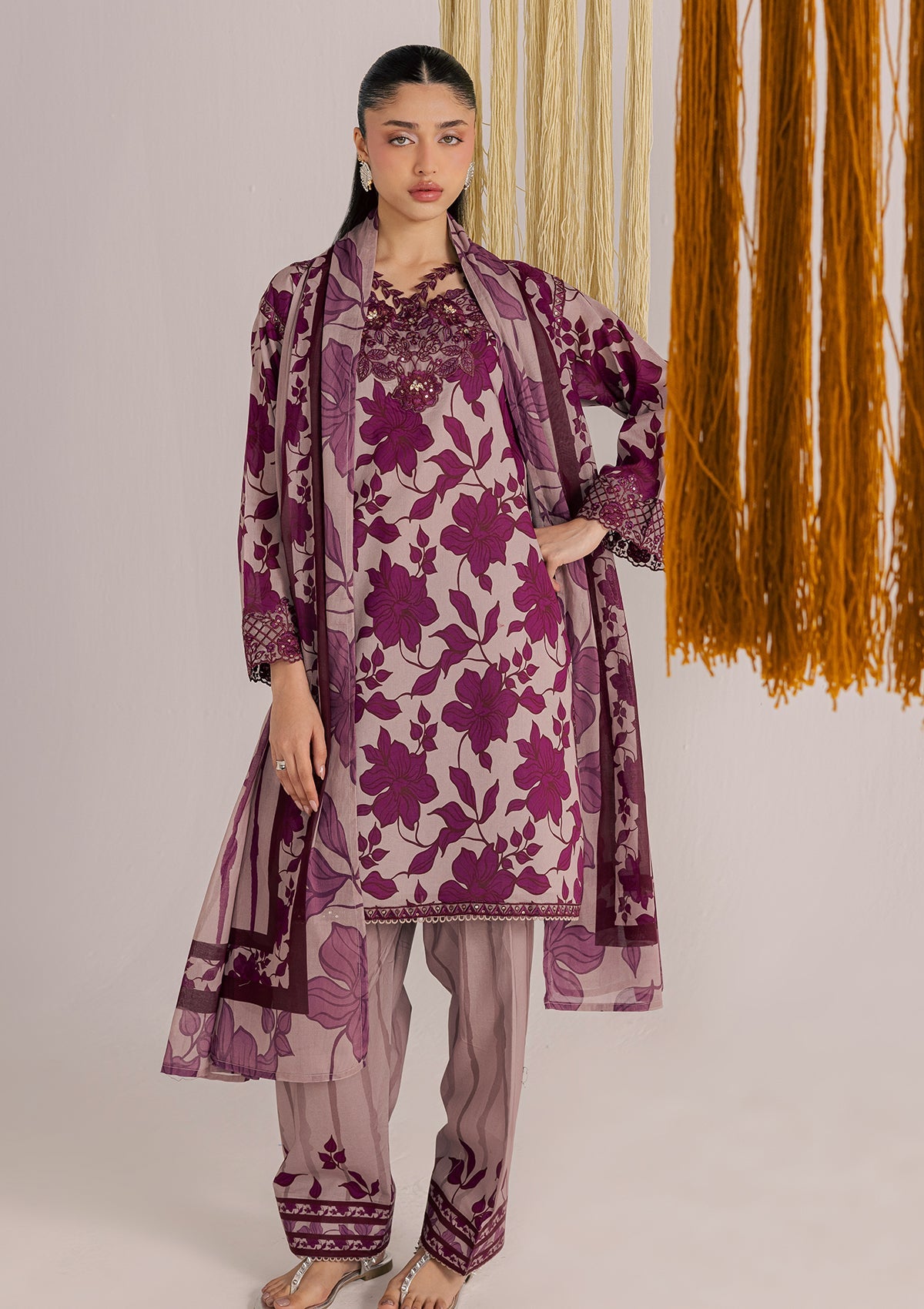 PRINTED EMBROIDERED LAWN BT006859-MGT