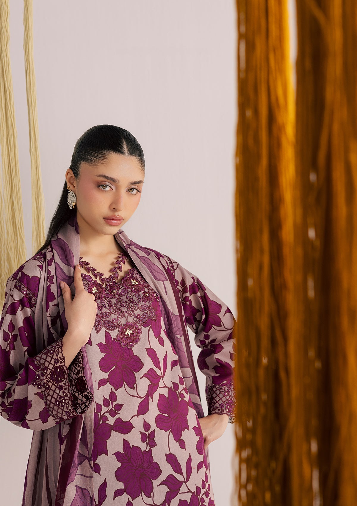PRINTED EMBROIDERED LAWN BT006859-MGT