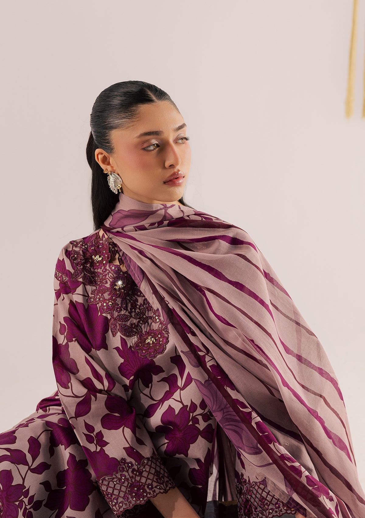 PRINTED EMBROIDERED LAWN BT006859-MGT
