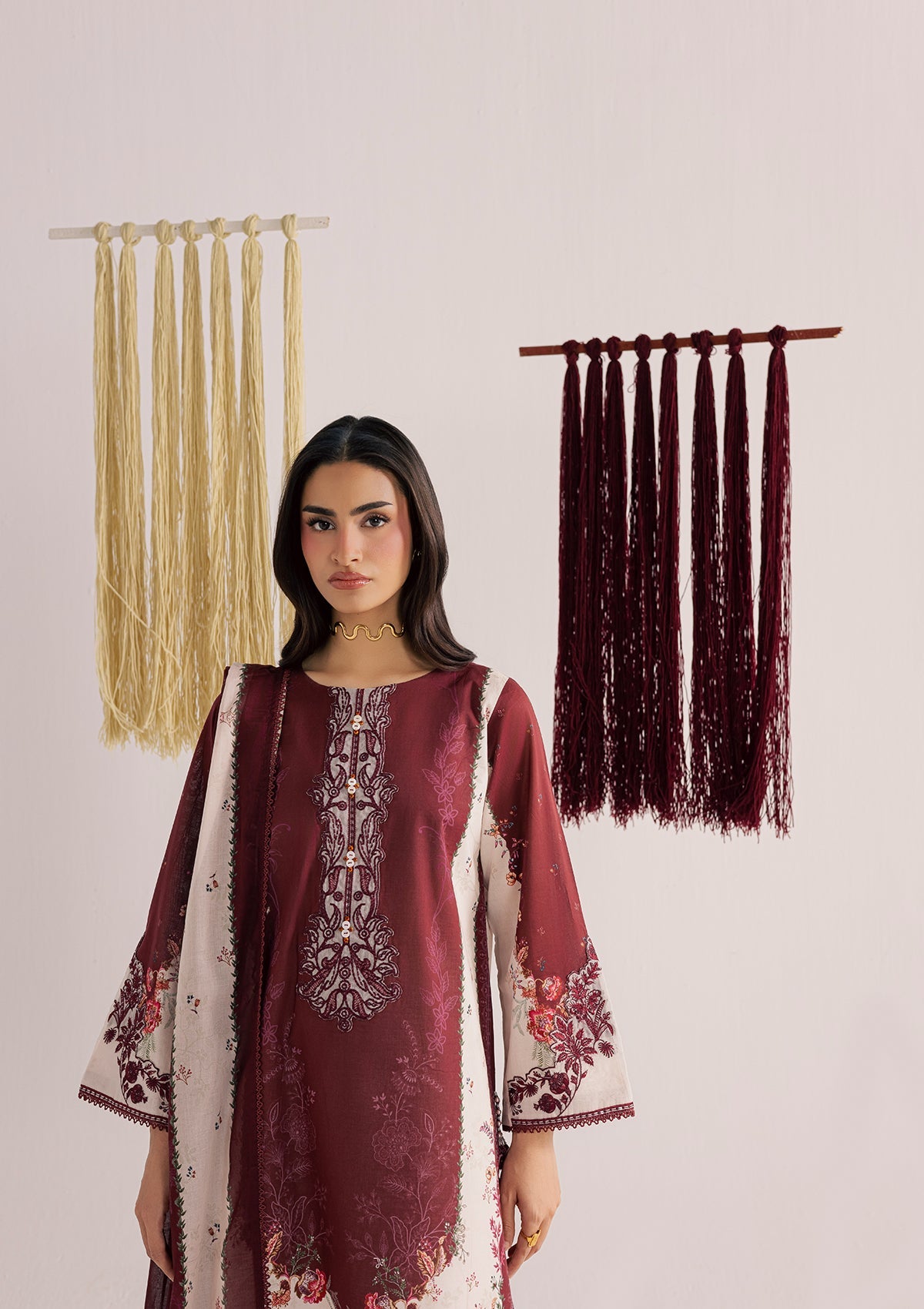 PRINTED EMBROIDERED LAWN BT006859-MRN