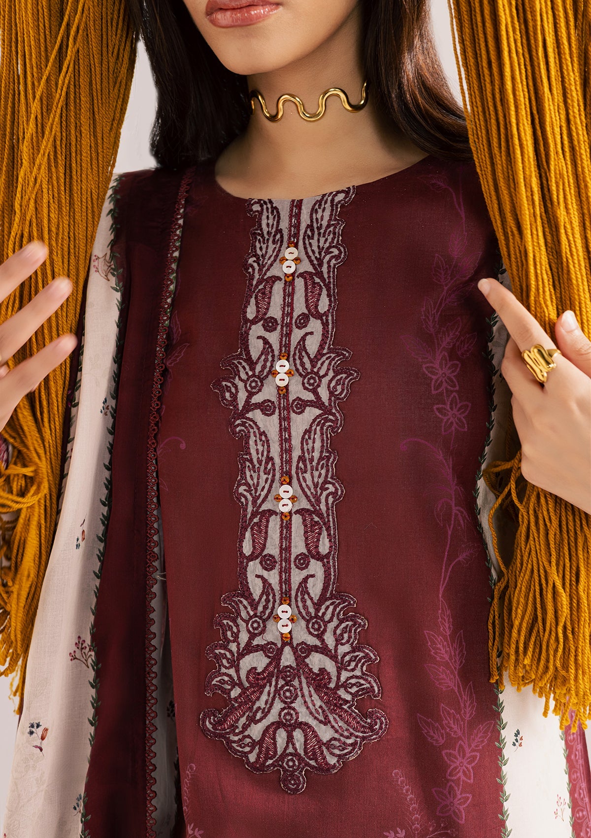 PRINTED EMBROIDERED LAWN BT006859-MRN