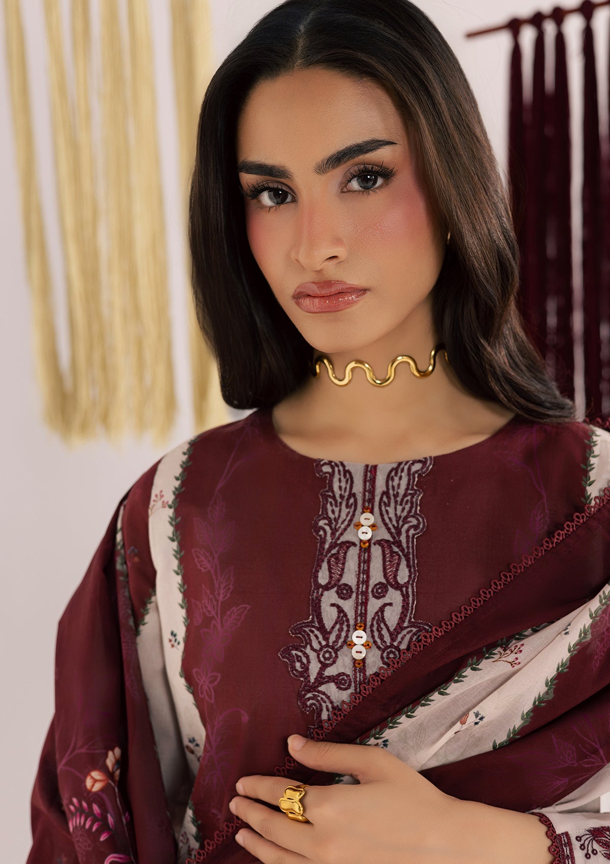 PRINTED EMBROIDERED LAWN BT006859-MRN