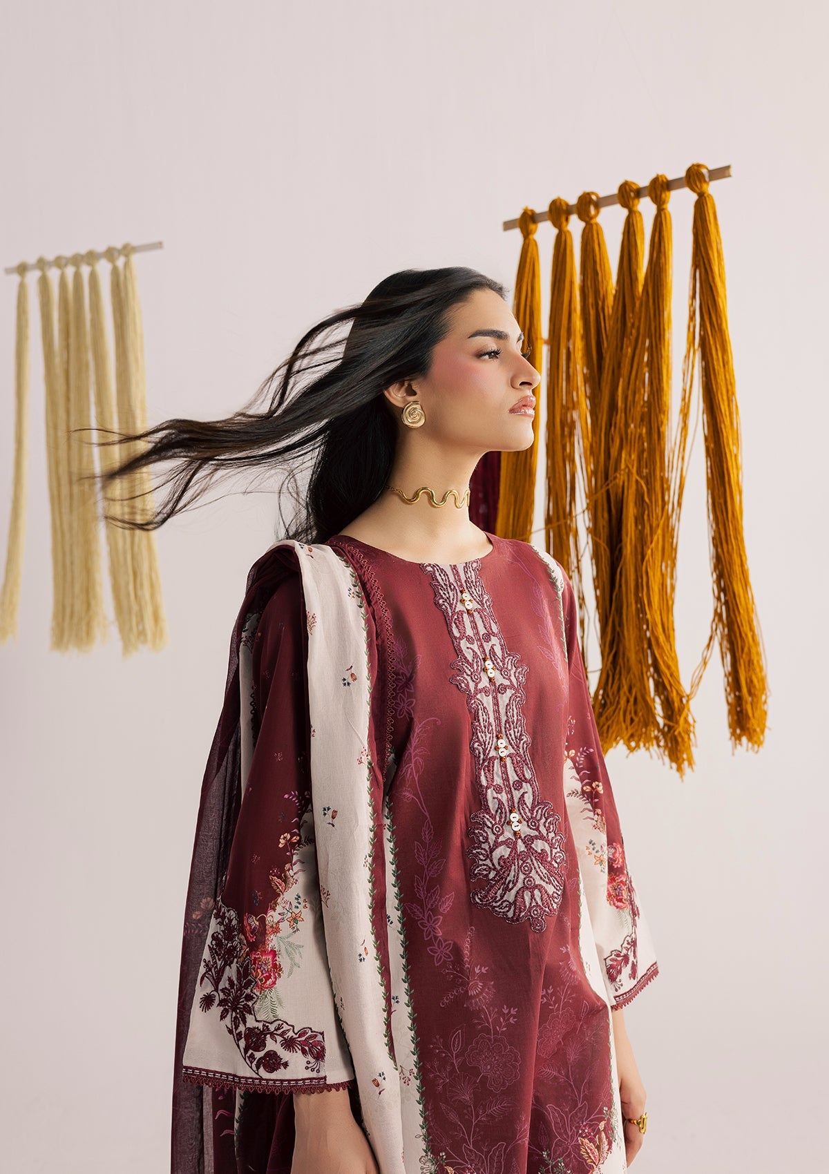 PRINTED EMBROIDERED LAWN BT006859-MRN