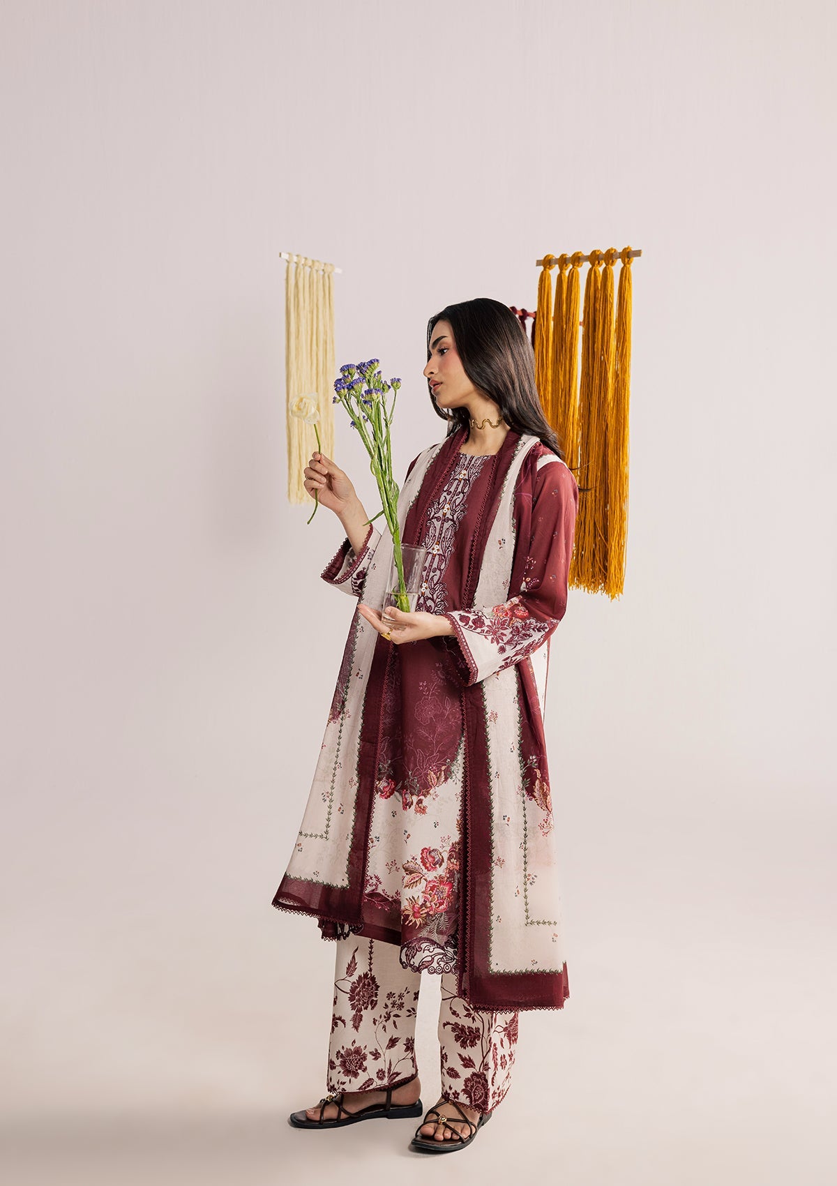 PRINTED EMBROIDERED LAWN BT006859-MRN