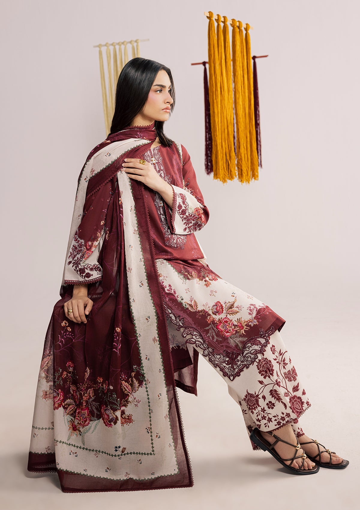 PRINTED EMBROIDERED LAWN BT006859-MRN
