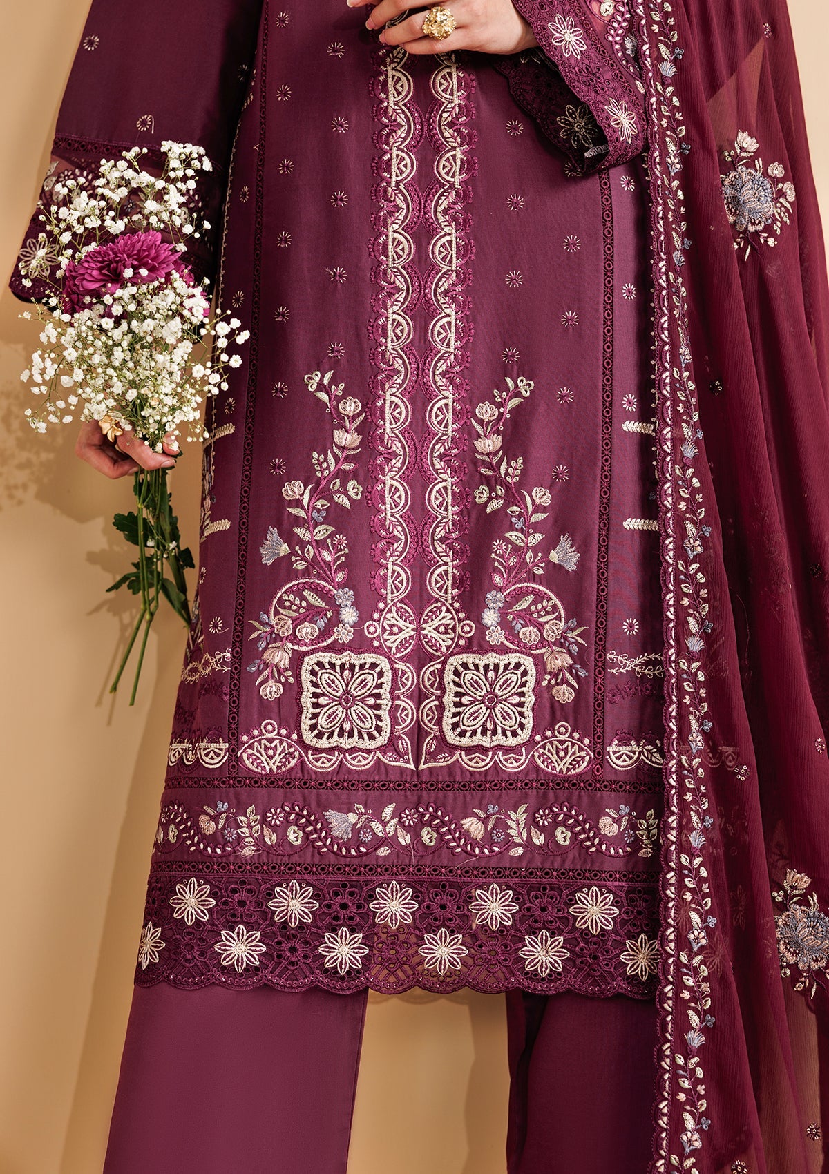 LUXURY Embroidered LAWN BT006719-MRN