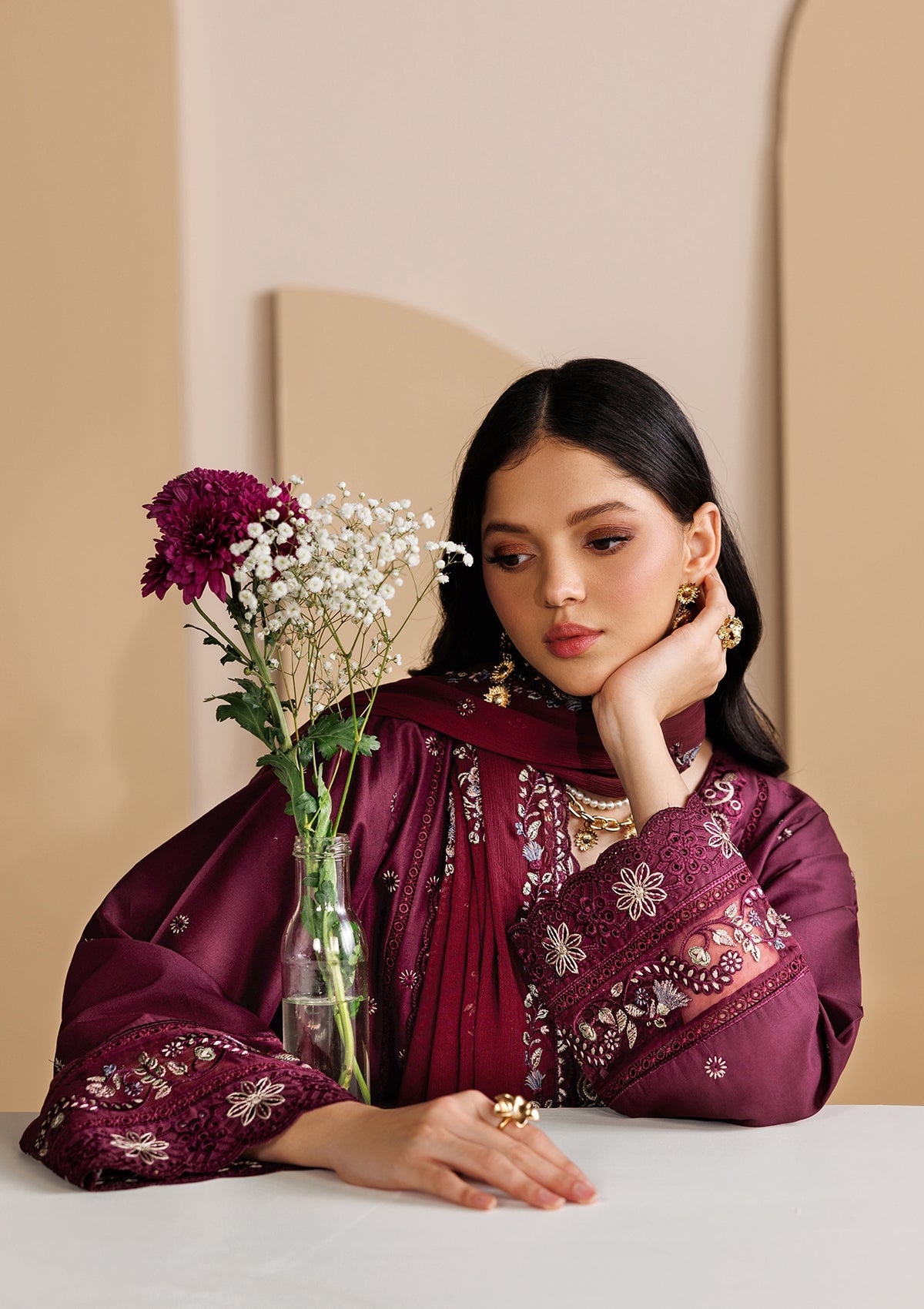 LUXURY Embroidered LAWN BT006719-MRN
