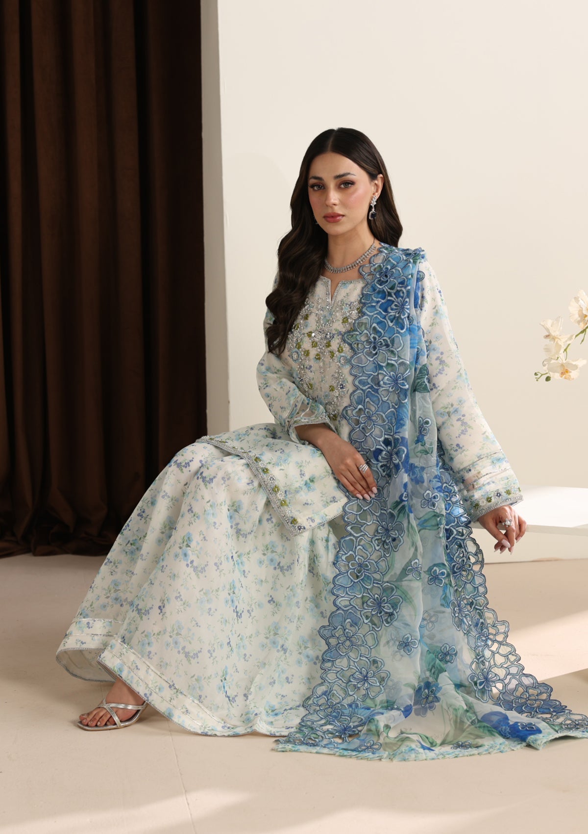 Embroidered Organza BT006675-SBL