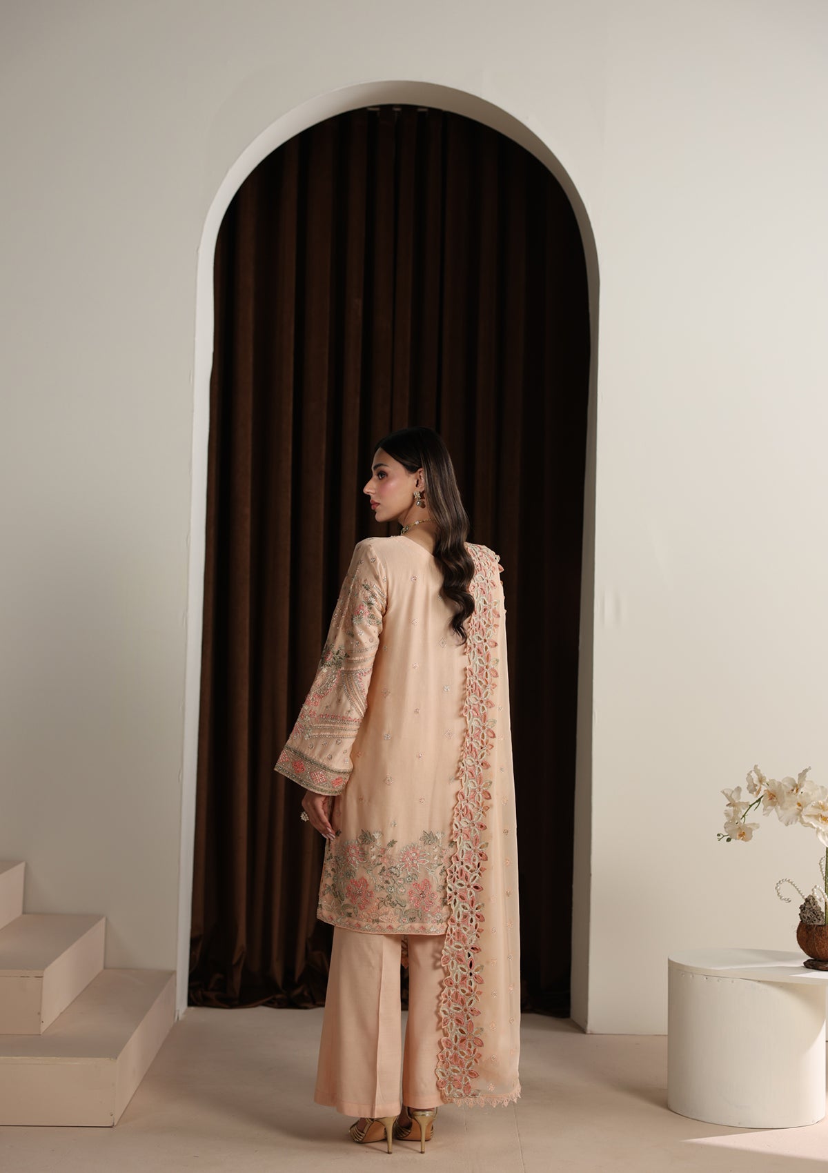 Embroidered Chiffon BT006678-PCH