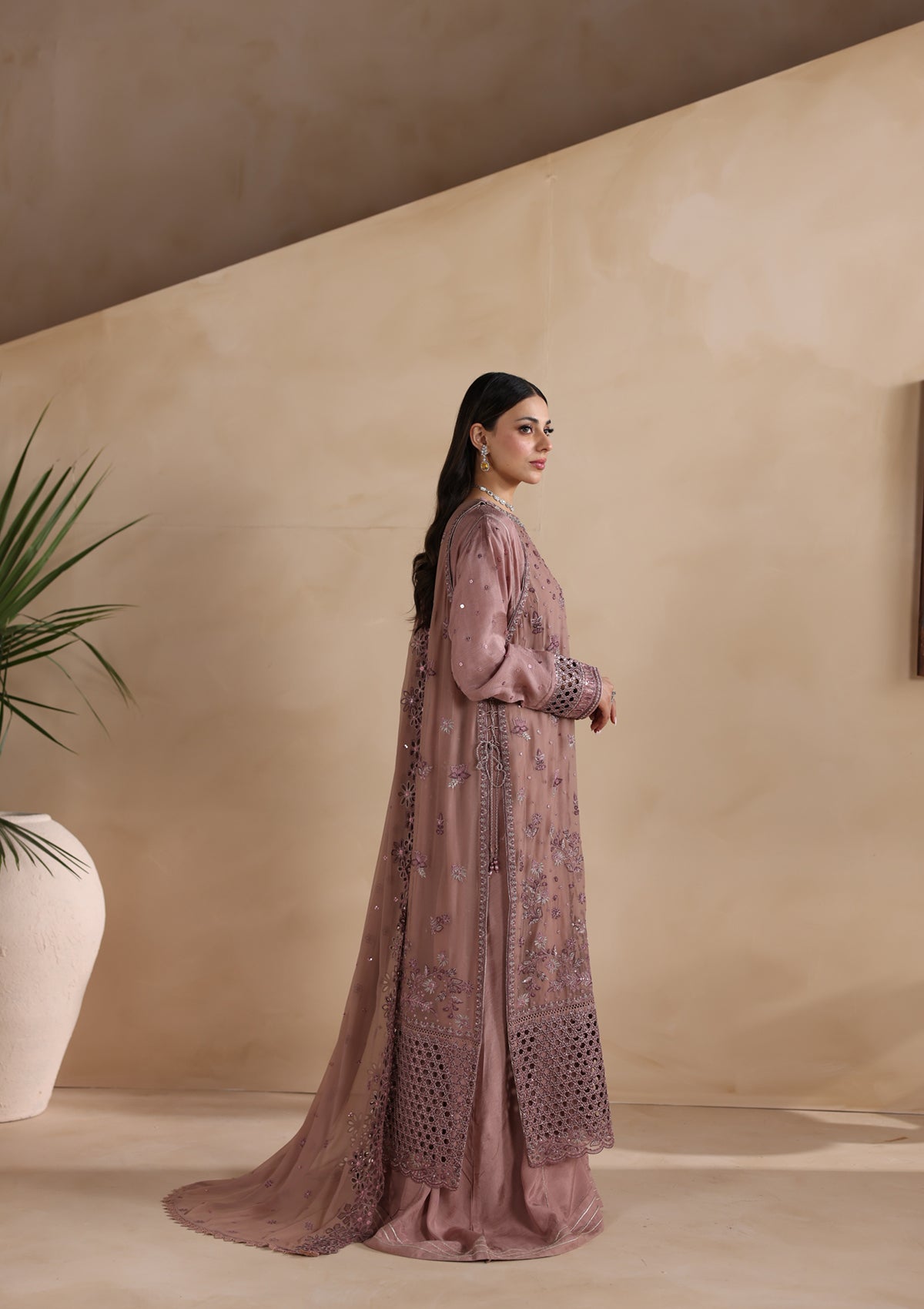 Embroidered Chiffon BT6676-PLM