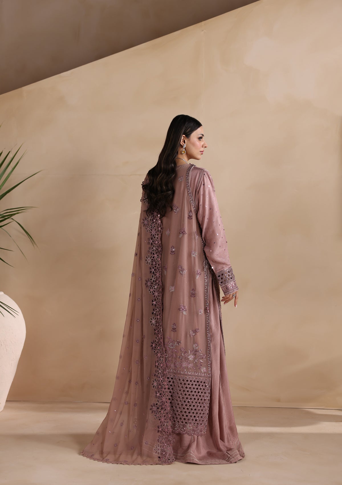 Embroidered Chiffon BT6676-PLM