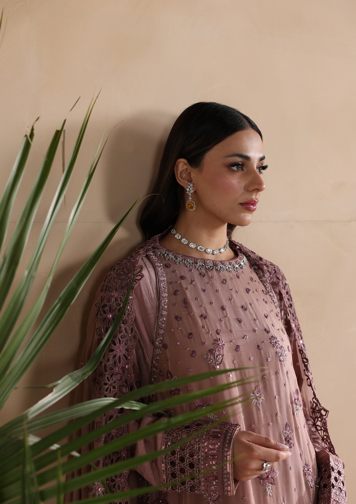 Embroidered Chiffon BT6676-PLM