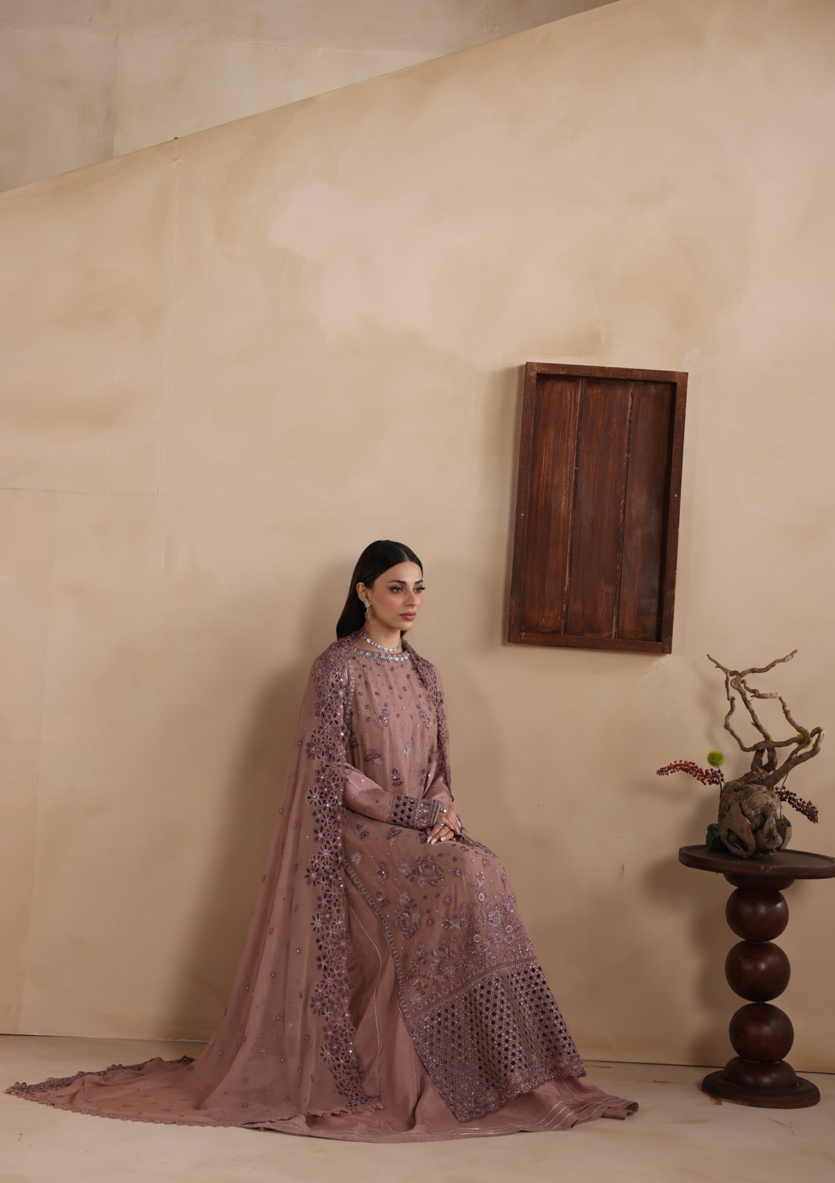 Embroidered Chiffon BT6676-PLM
