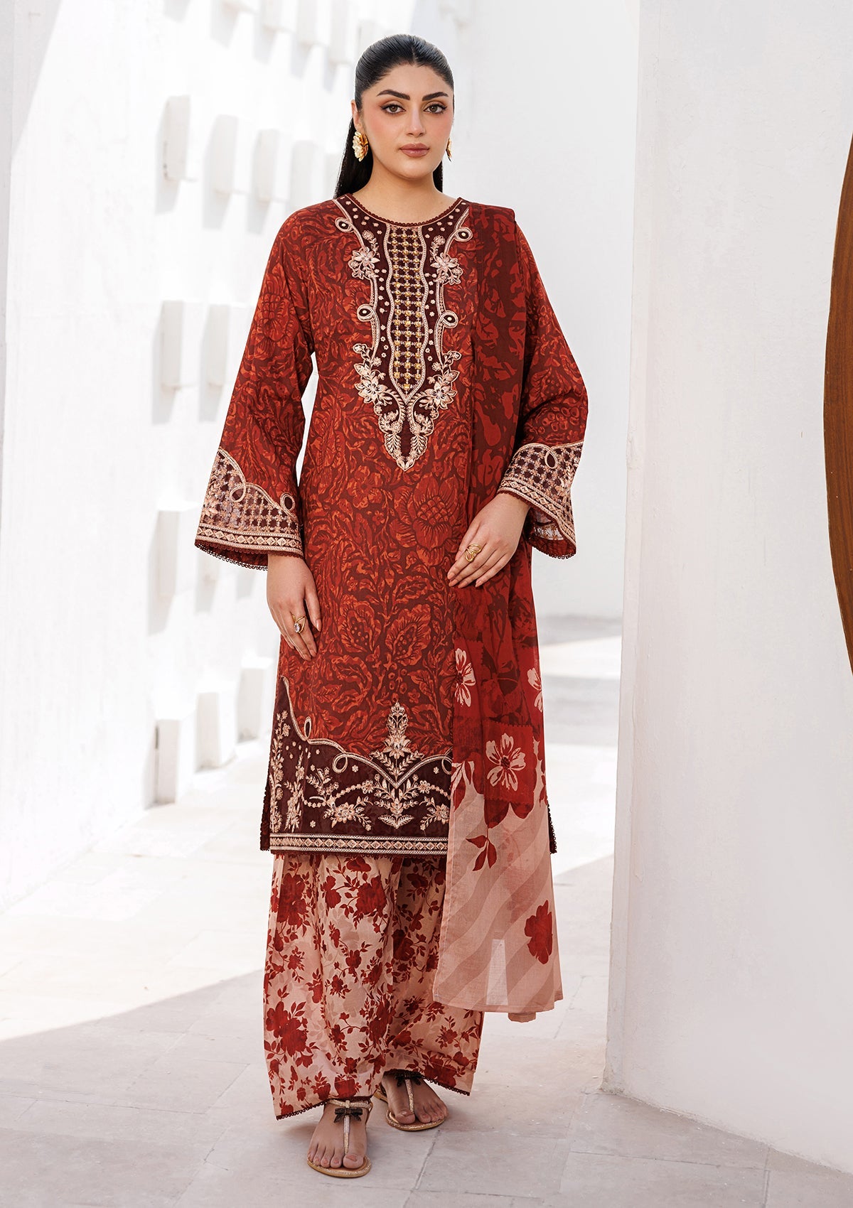 PRINTED EMB LAWN BT006810-RST