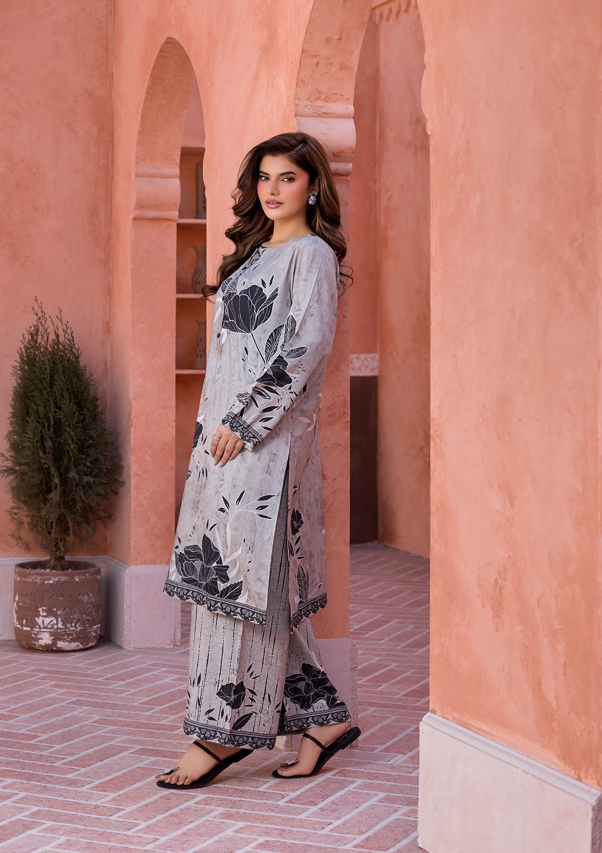 PRINTED VISCOSE LAWN BT006685-GRB