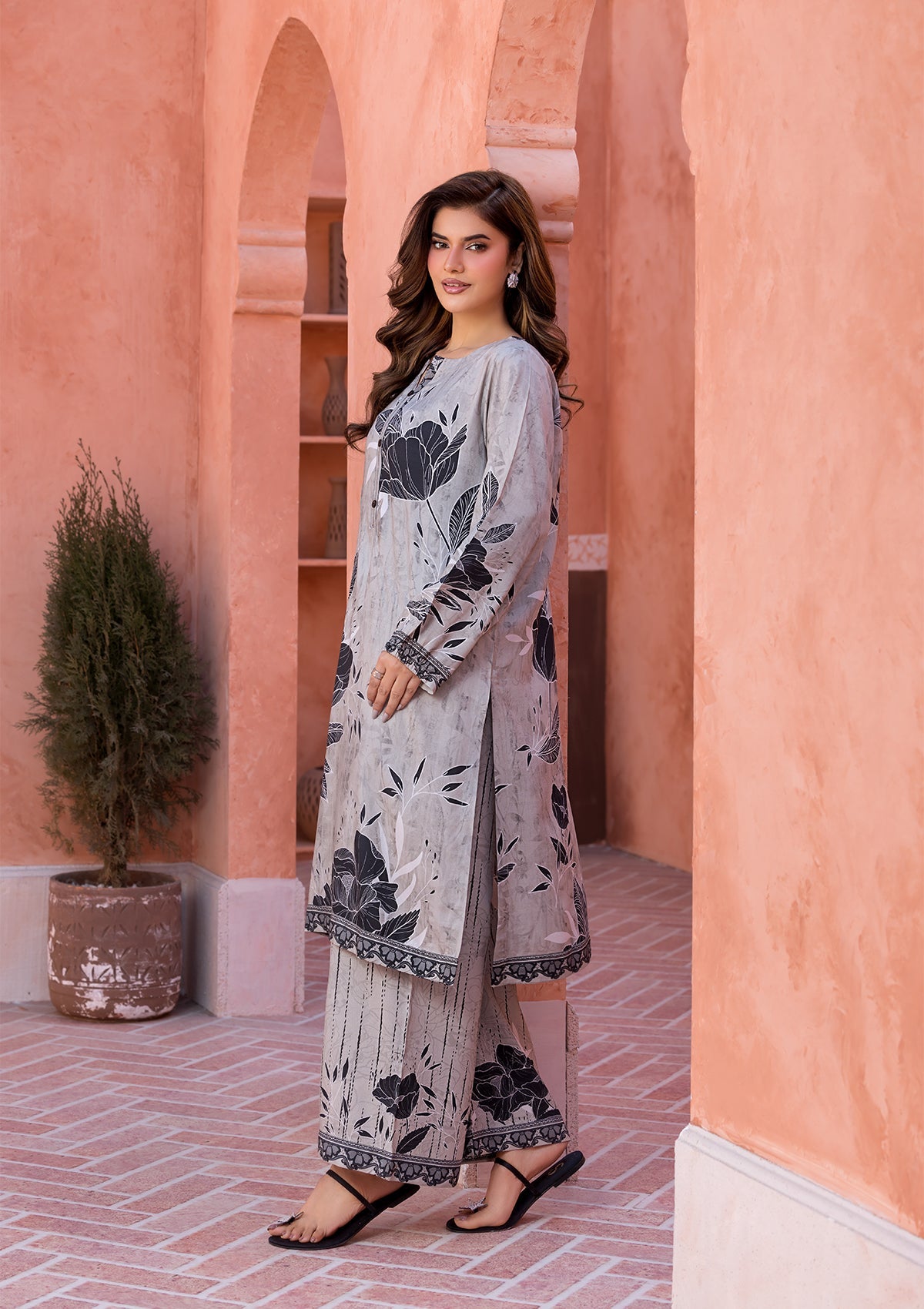 PRINTED VISCOSE LAWN BT006685-GRB