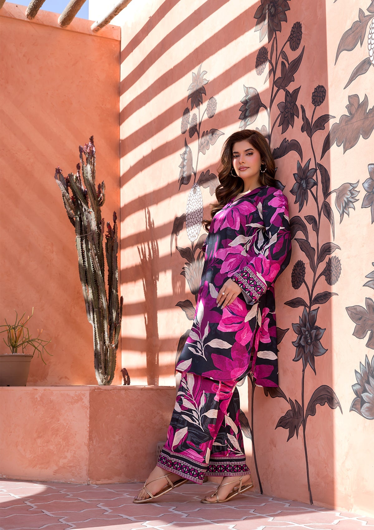 PRINTED VISCOSE LAWN BT006685-BPK