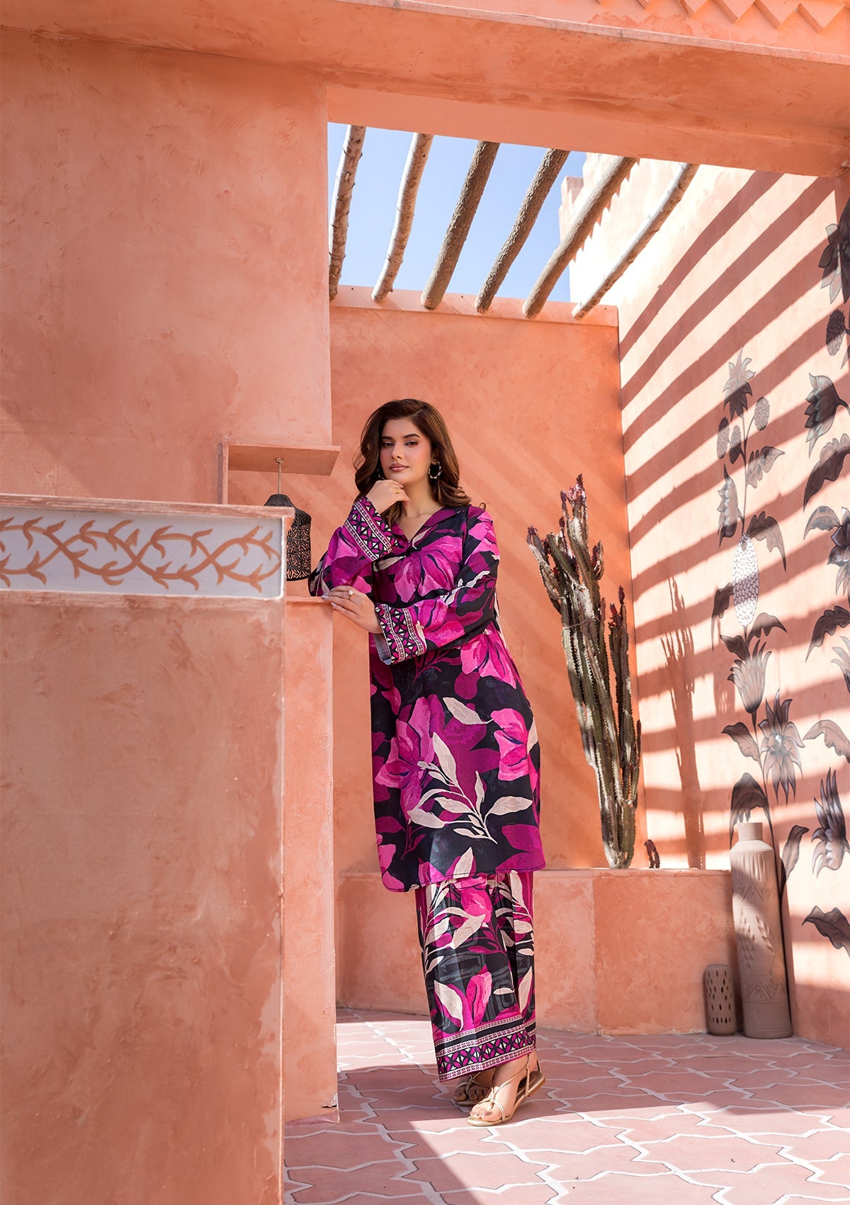 PRINTED VISCOSE LAWN BT006685-BPK
