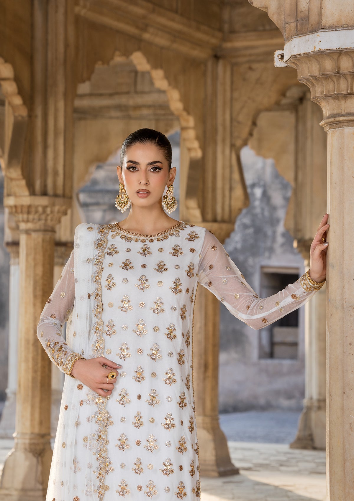 EMBROIDERED NET BT6623-6547-WHT