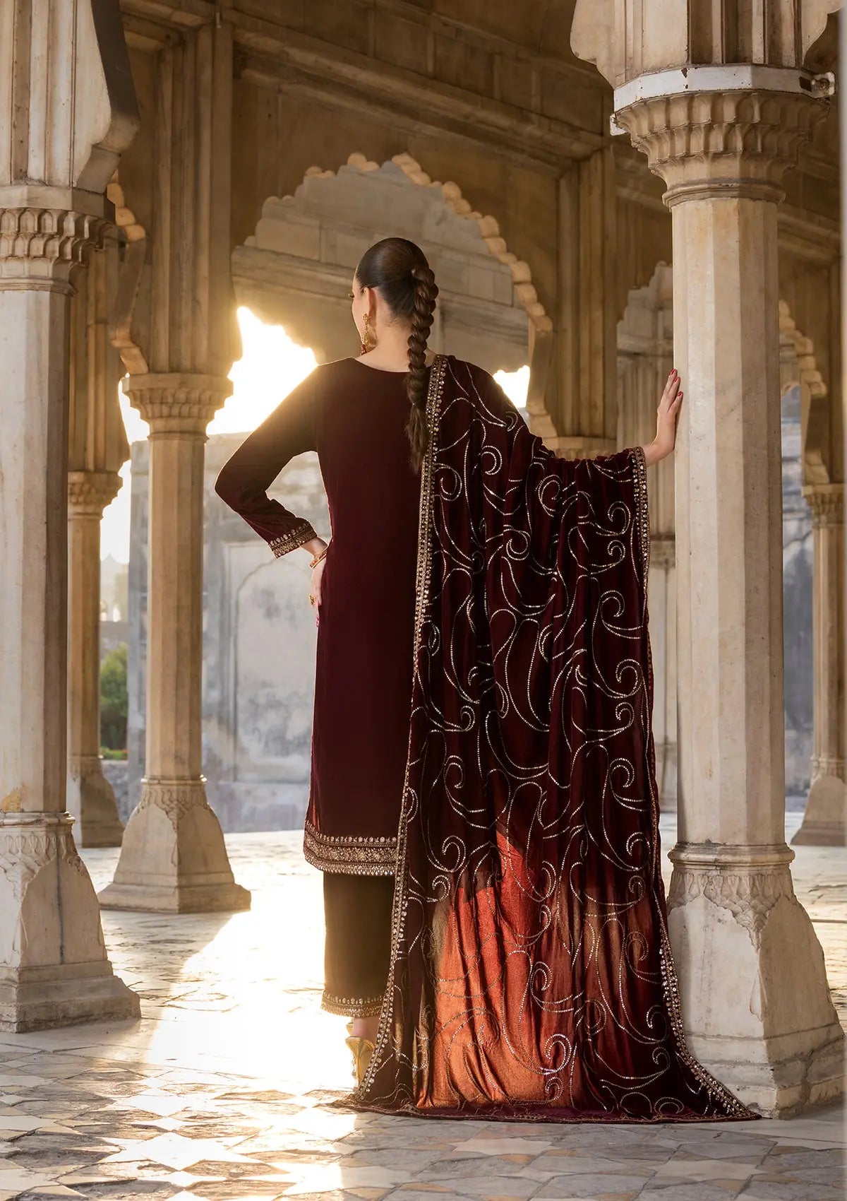 Embroidered Velvet BT6529-RED Bin Tayyab