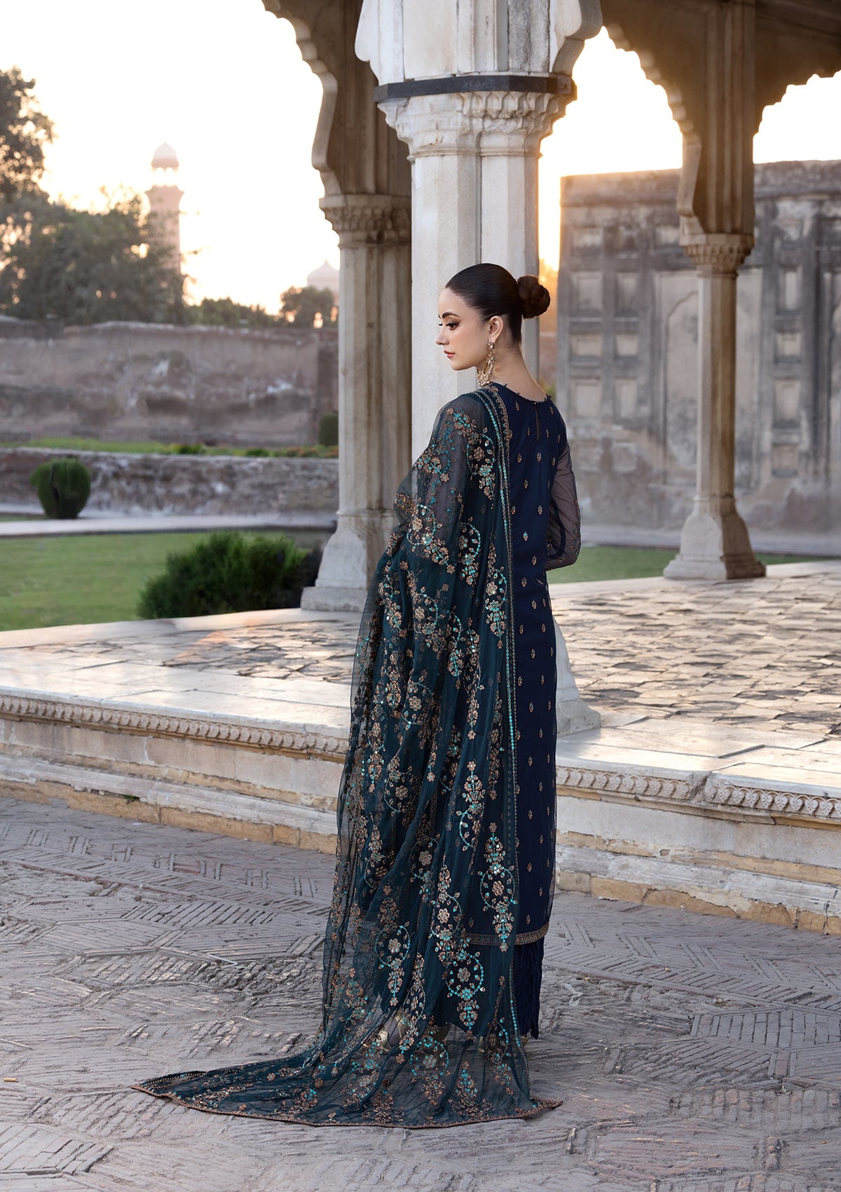 EMBROIDERED NET BT-6608-BTB-6547-BLU