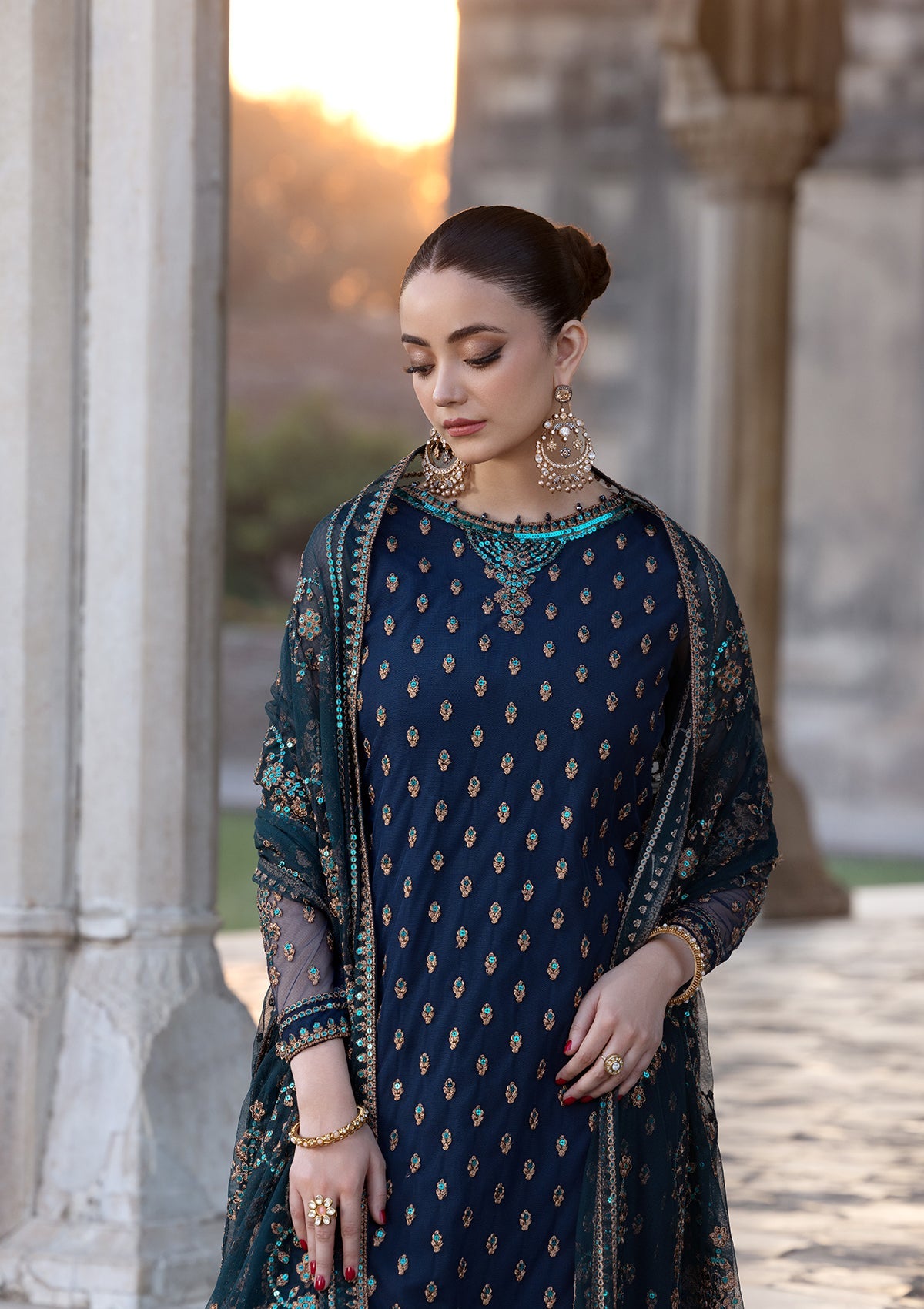 EMBROIDERED NET BT-6608-BTB-6547-BLU