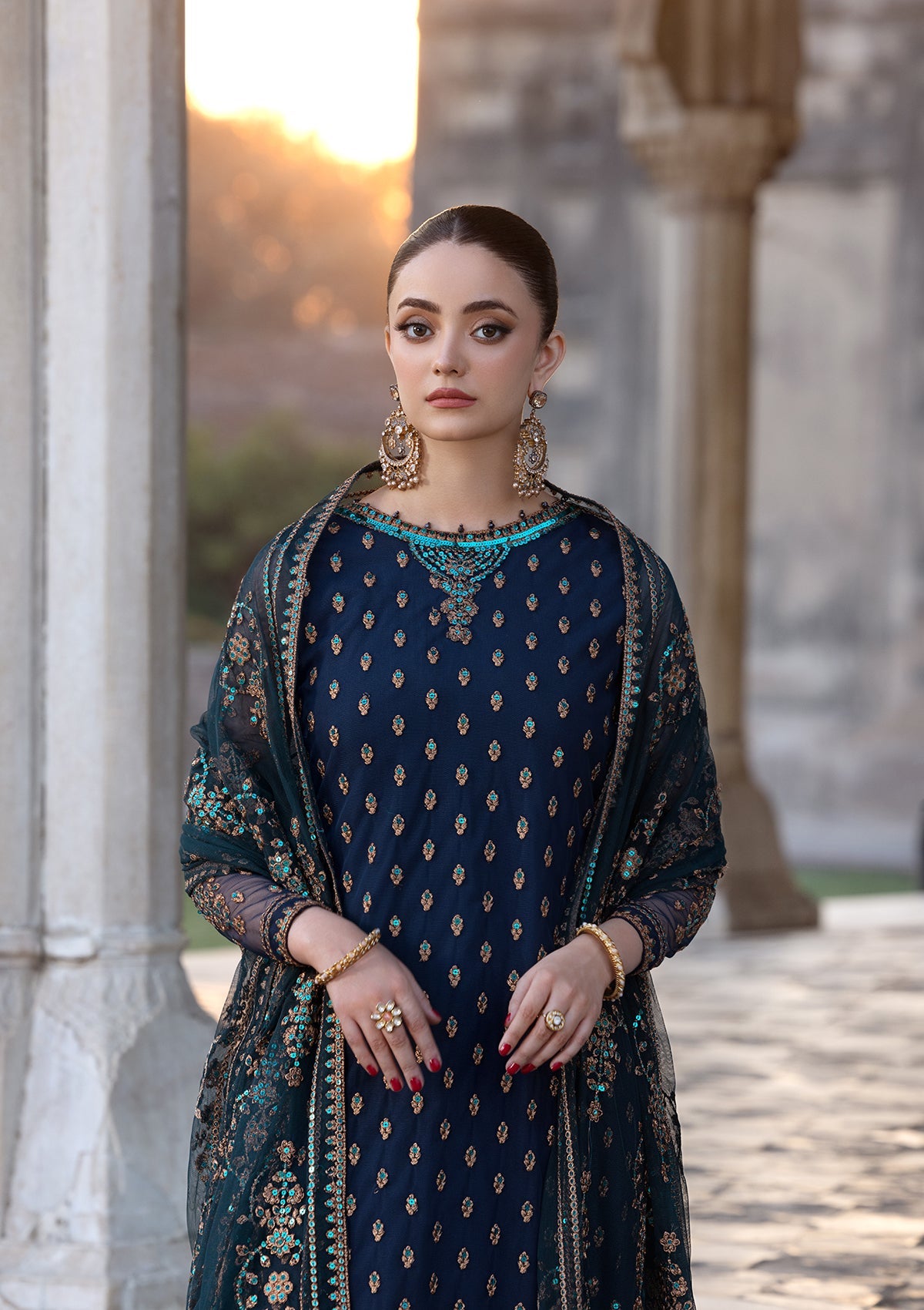 EMBROIDERED NET BT-6608-BTB-6547-BLU