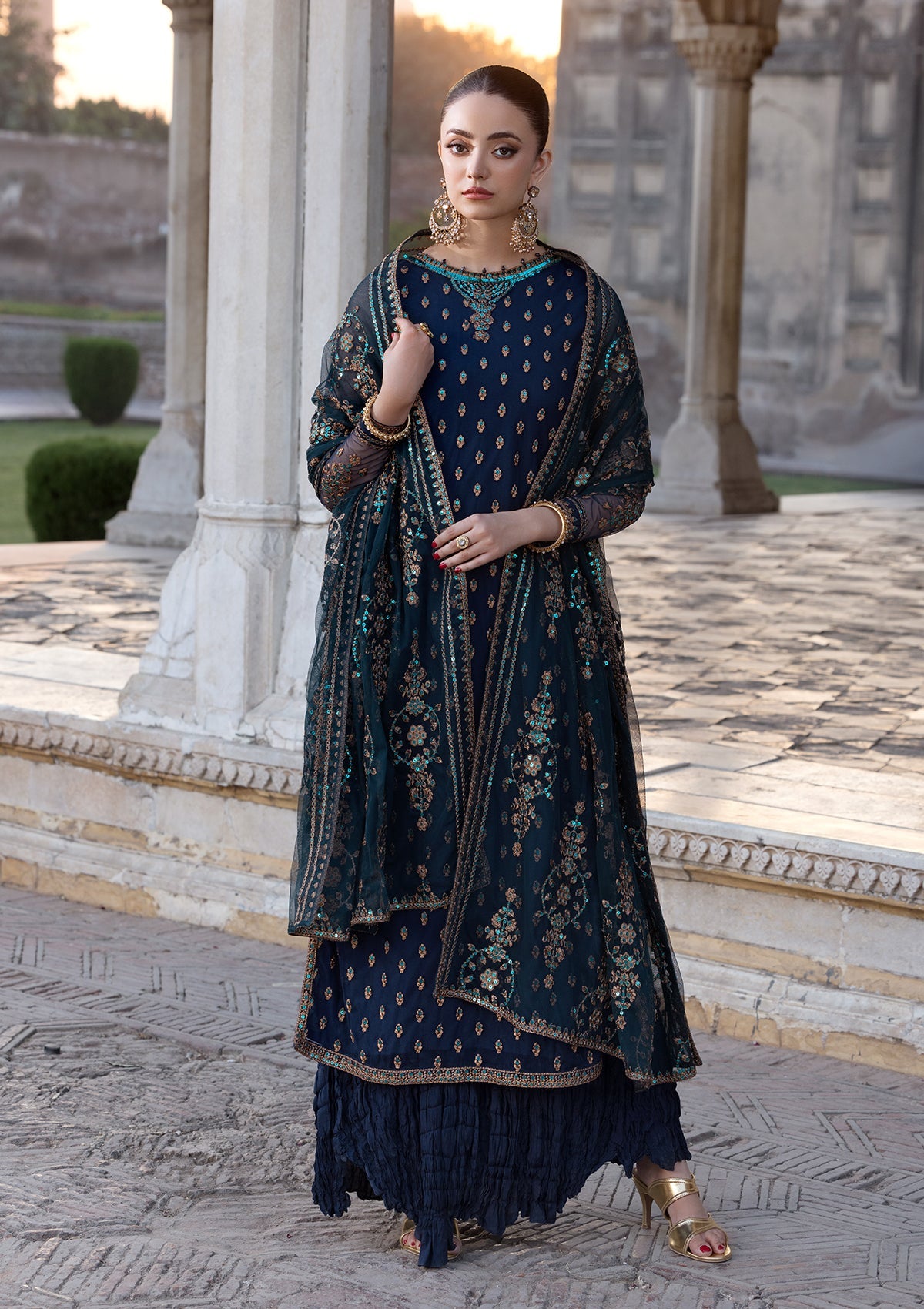 EMBROIDERED NET BT-6608-BTB-6547-BLU