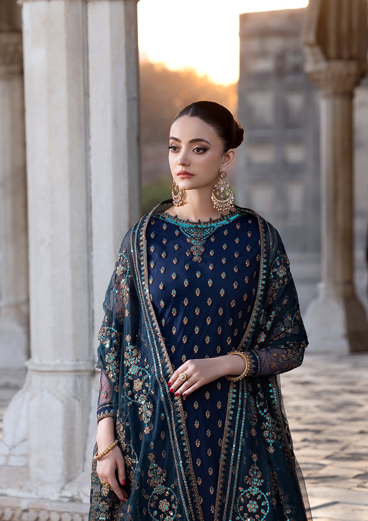 EMBROIDERED NET BT-6608-BTB-6547-BLU