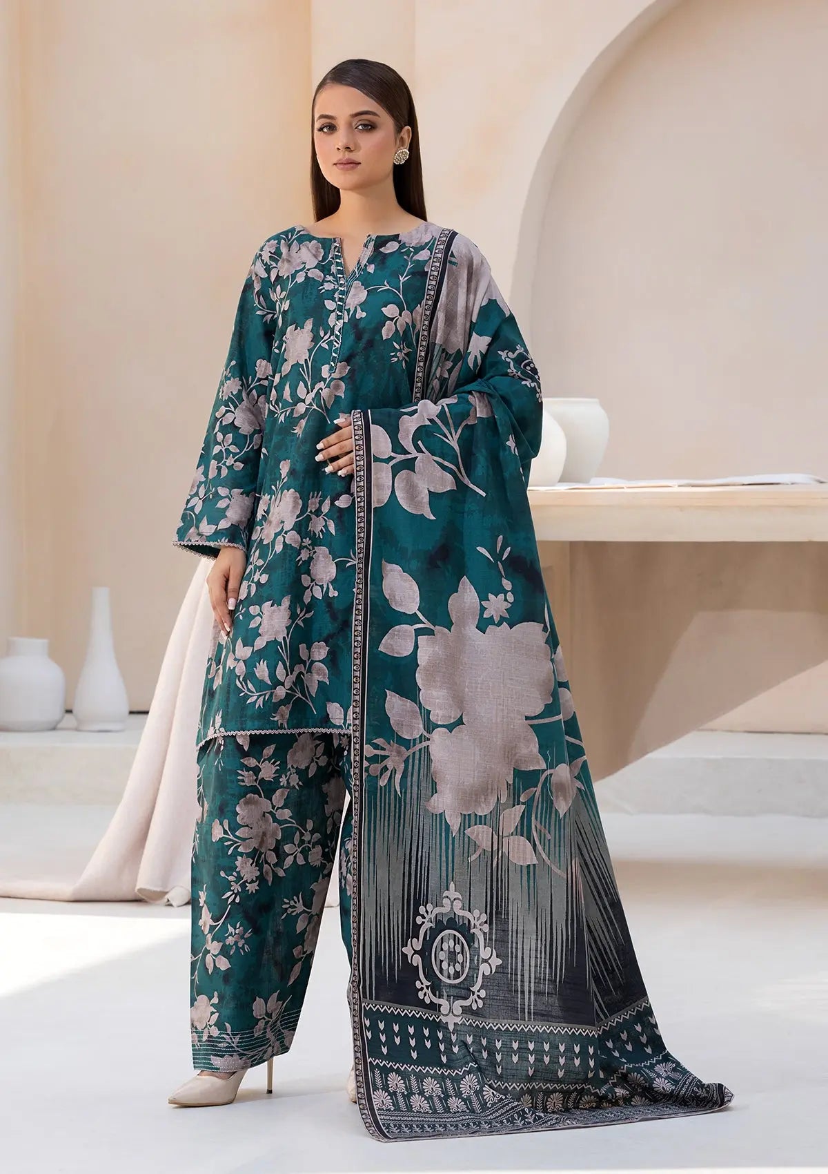 Printed Khaddar BT6553-C-GRN Bin Tayyab