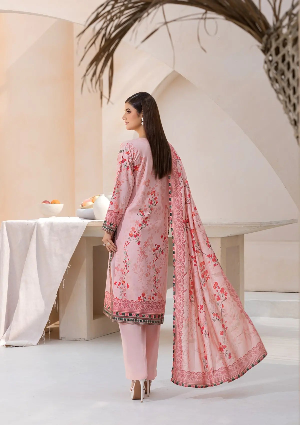 Printed Linen BT6545-PNK Bin Tayyab