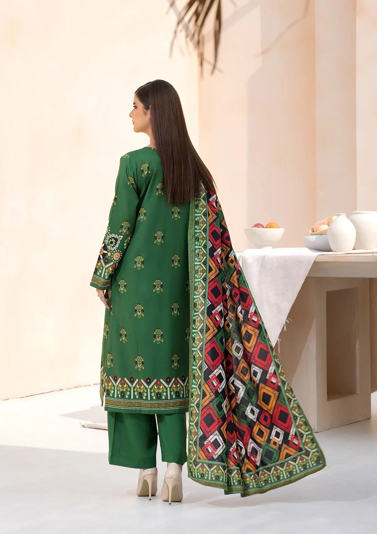 Printed Linen BT6545-GRN Bin Tayyab