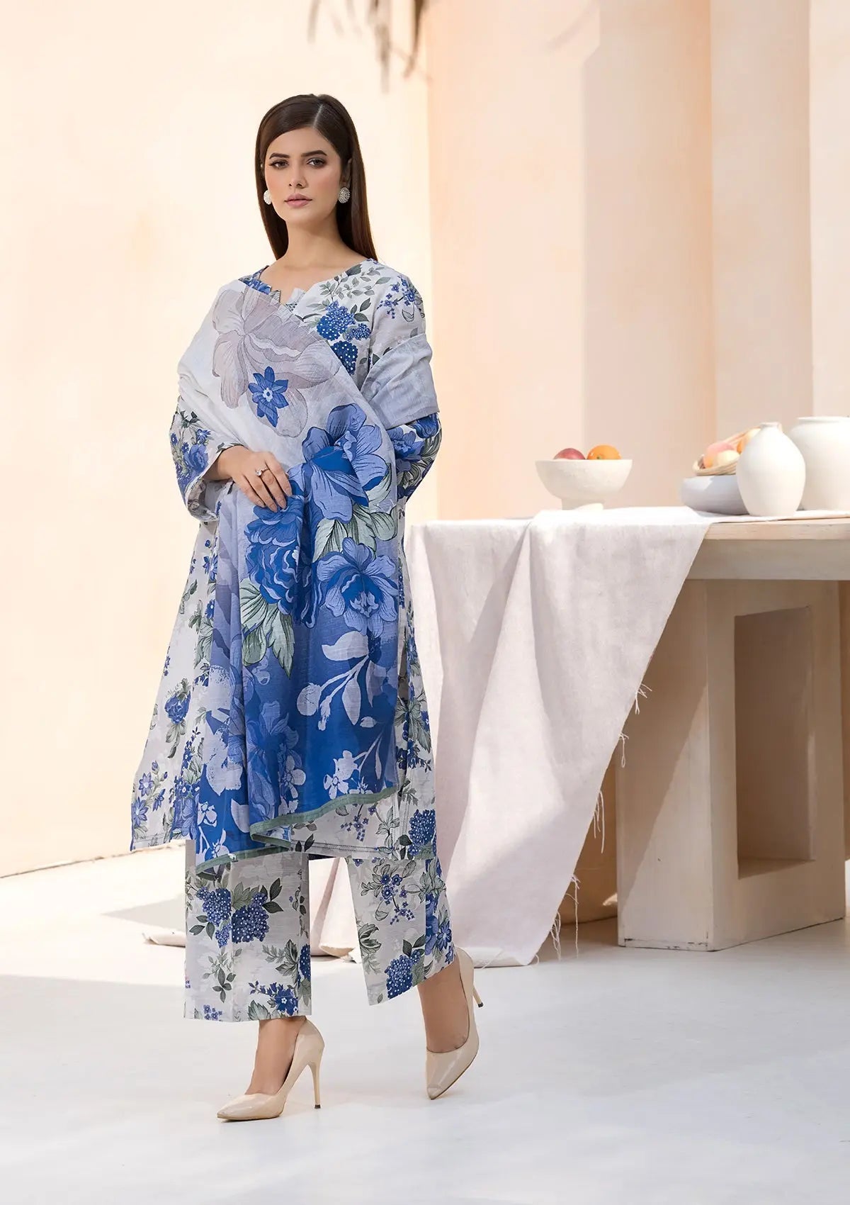 Printed Khaddar BT6526-SKBL Bin Tayyab
