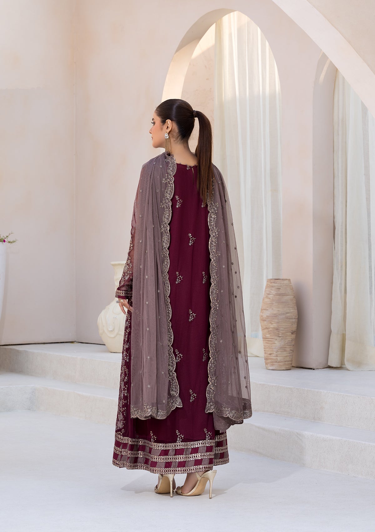 EMBROIDERED NET BT6622UN-BT6547-MRN