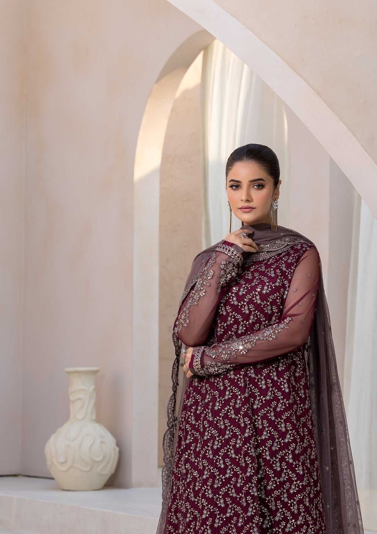 EMBROIDERED NET BT6622UN-BT6547-MRN