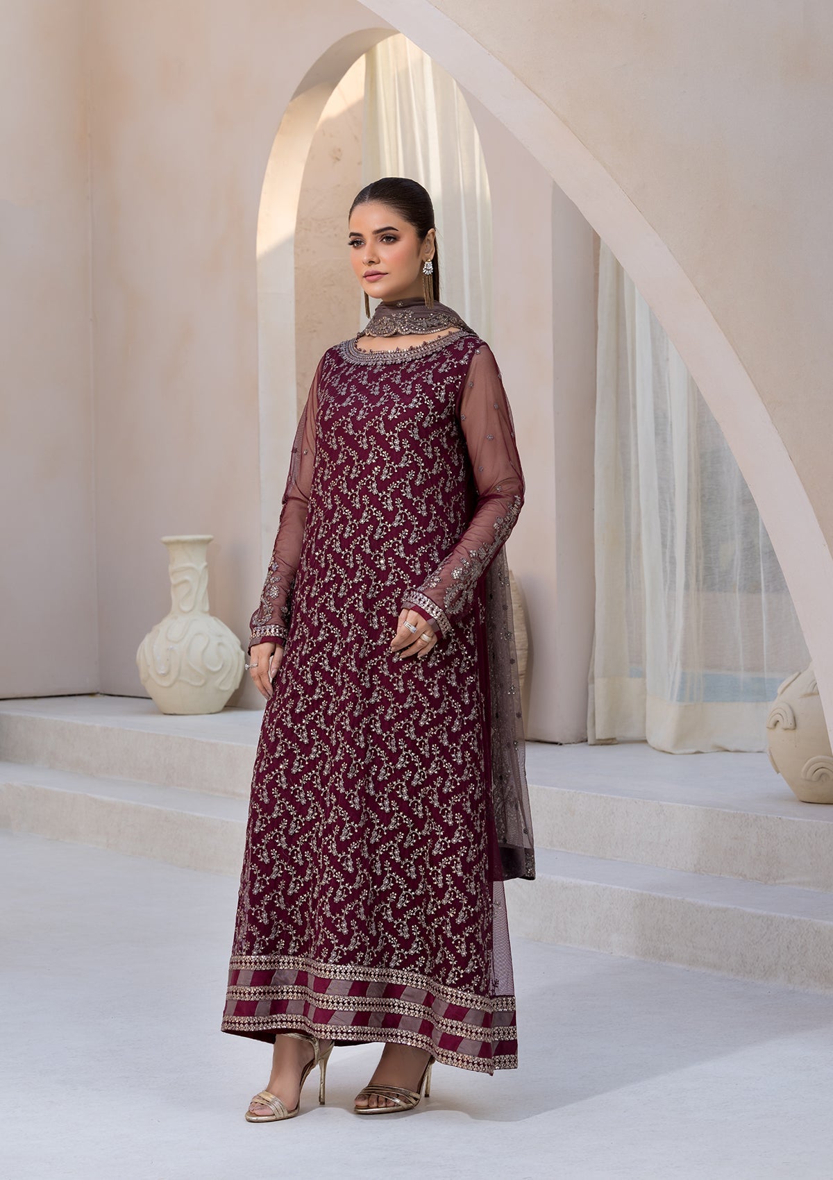 EMBROIDERED NET BT6622UN-BT6547-MRN