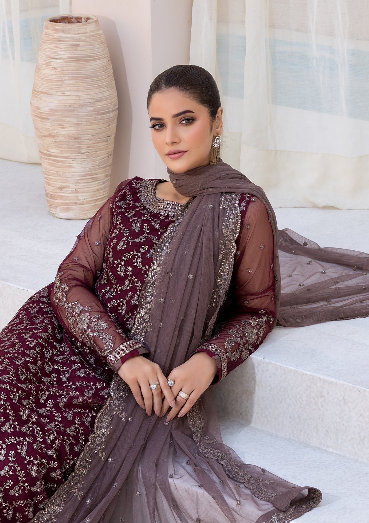 EMBROIDERED NET BT6622UN-BT6547-MRN
