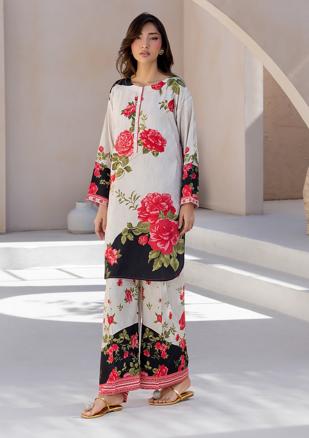 PRINTED VISCOSE LAWN BT6685-CRM