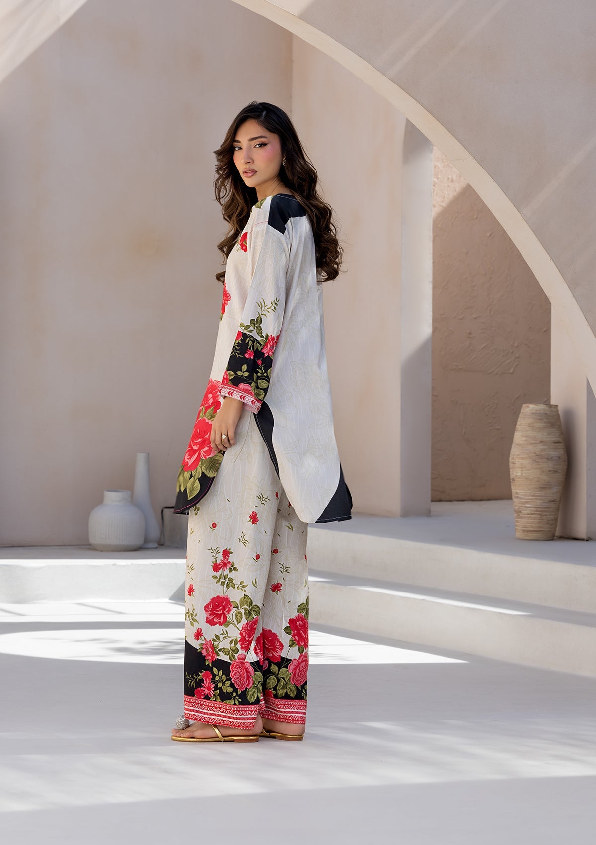 PRINTED VISCOSE LAWN BT6685-CRM