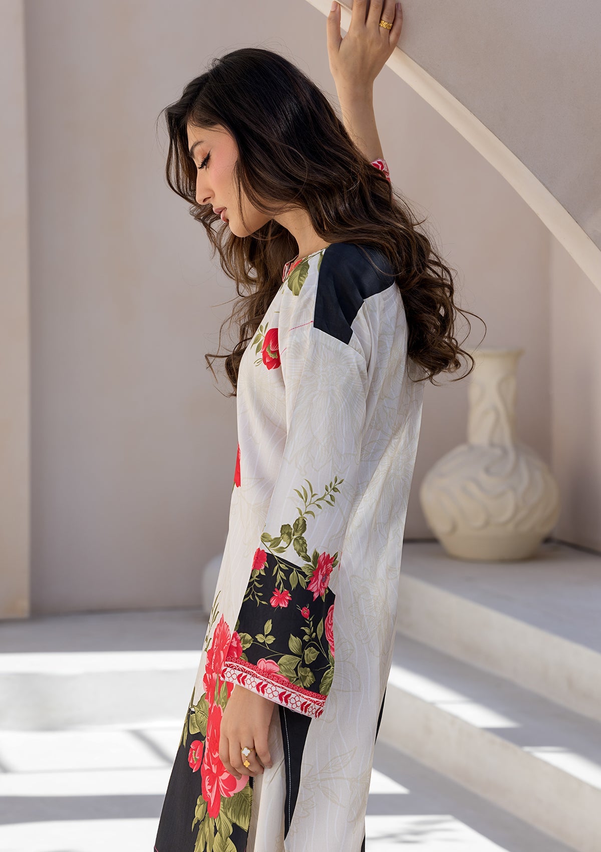 PRINTED VISCOSE LAWN BT6685-CRM