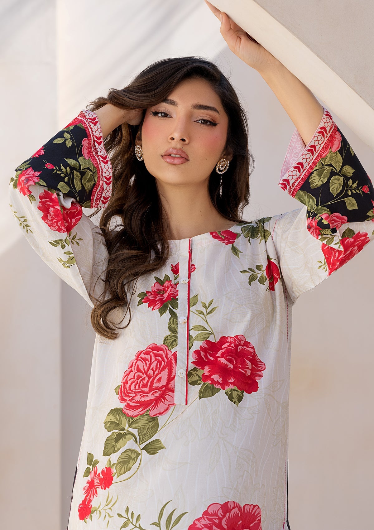 PRINTED VISCOSE LAWN BT6685-CRM