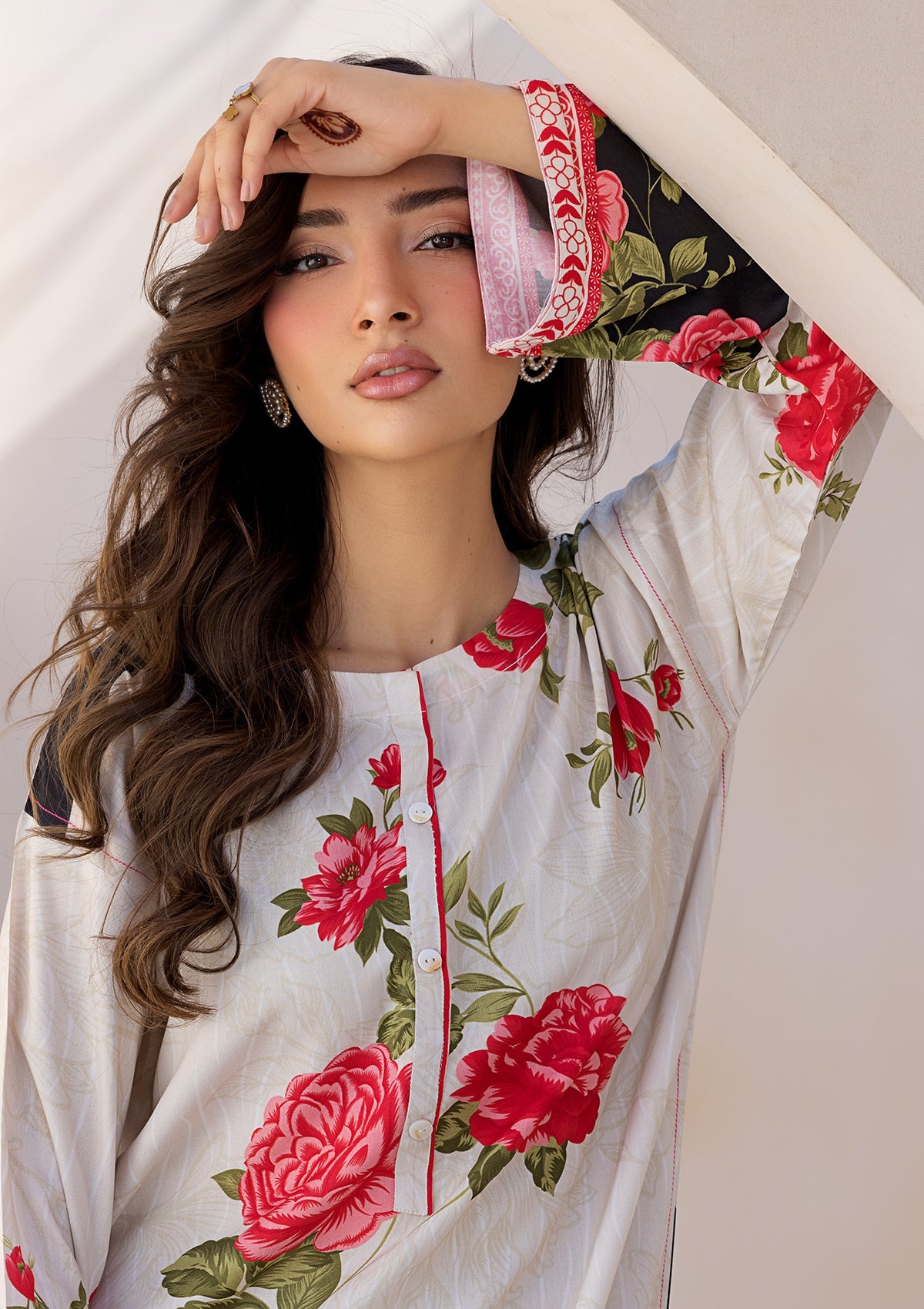 PRINTED VISCOSE LAWN BT6685-CRM