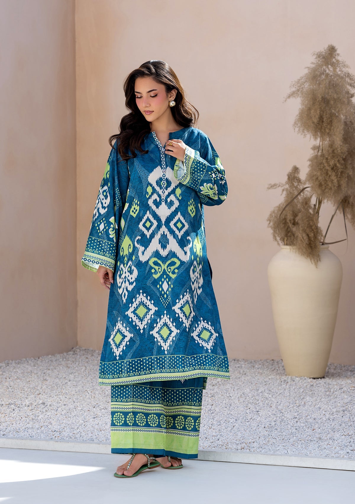PRINTED VISCOSE LAWN BT006685-BLU